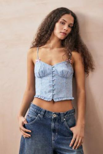 UO Exclusive Nellie Floral Top - Blue XS at Urban Outfitters - NEW girl ORDER - Modalova