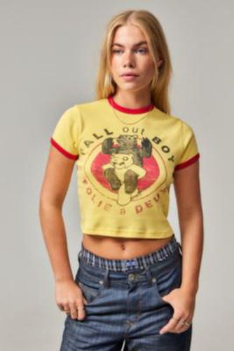 Fall Out Boy Ringer T-shirt - Yellow XS at Urban Outfitters - Basic Pleasure Mode - Modalova