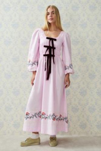Dakota Midi Dress - Pink UK 6 at Urban Outfitters - Damson Madder - Modalova