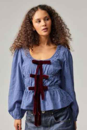 Dakota Blouse - Blue UK 8 at Urban Outfitters - Damson Madder - Modalova