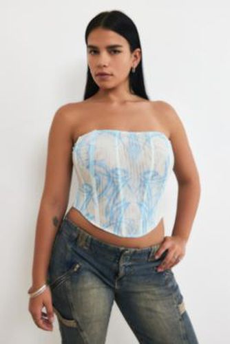 UO Exclusive Peri Tattoo Corset - Blue XS at Urban Outfitters - miaou - Modalova