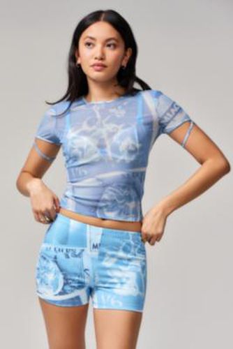 UO Exclusive Stamp Shorts - Blue XS at Urban Outfitters - miaou - Modalova