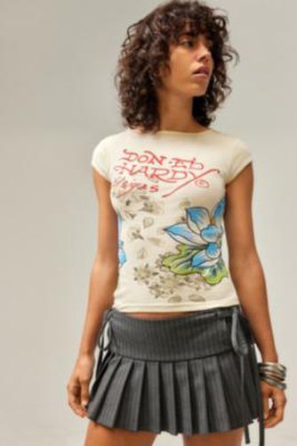 UO Exclusive Floral Baby T-Shirt - Cream XS at Urban Outfitters - Ed Hardy - Modalova