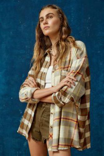 One Way Or Another Plaid Button-Down Shirt - Brown 2XS at Urban Outfitters - BDG - Modalova