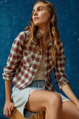 Dakota Cropped Flannel Button-Down Shirt - Red 2XS at Urban Outfitters - BDG - Modalova