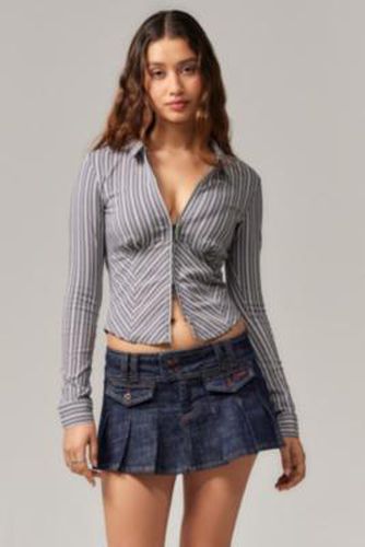 Hailey Zip Through Shirt - Grey 2XS at Urban Outfitters - Silence + Noise - Modalova