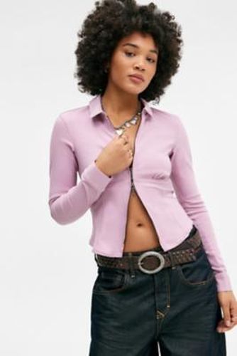 Hailey Zip Through Shirt - Pink 2XS at Urban Outfitters - Silence + Noise - Modalova