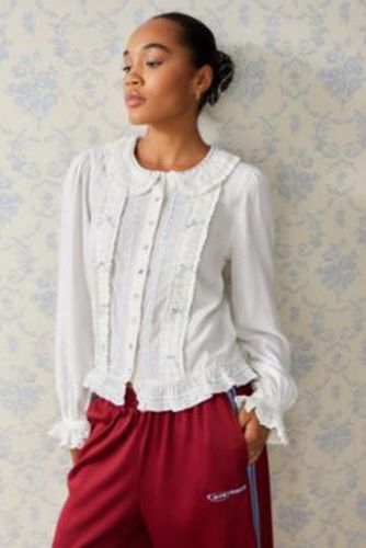 Dahlia Embroidered Blouse - White 2XS at Urban Outfitters - Kimchi Blue - Modalova