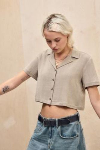 UO Linen Crop Shirt - XS at - Urban Outfitters - Modalova