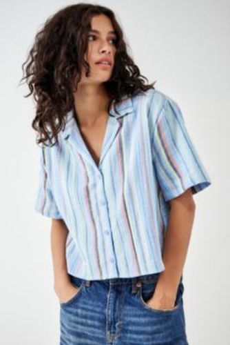 Sunshine Stripe Crop Shirt - Blue 2XS at Urban Outfitters - BDG - Modalova
