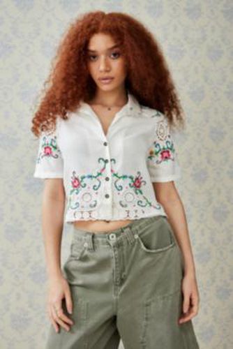 UO Norma Doily Embroidered Shirt - Ivory S at - Urban Outfitters - Modalova