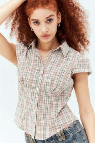 UO Sophie Short-Sleeved Gingham Shirt 2XS at - Urban Outfitters - Modalova