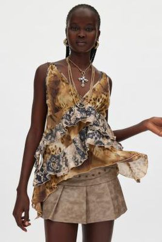 Debbie Asymmetric Tiered Ruffle Tunic - XL at Urban Outfitters - Ecote - Modalova