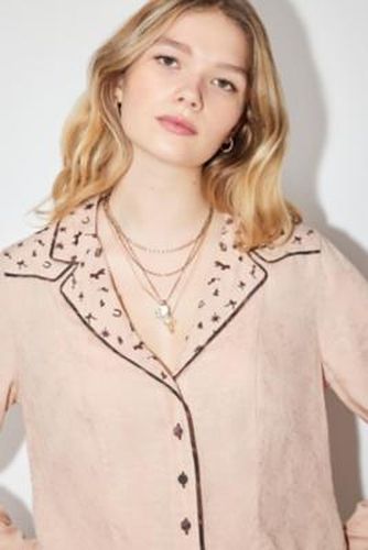 TuftLuck UO Exclusive Embroidered Shirt - Pink XS - Urban Outfitters x TuftLuck - Modalova