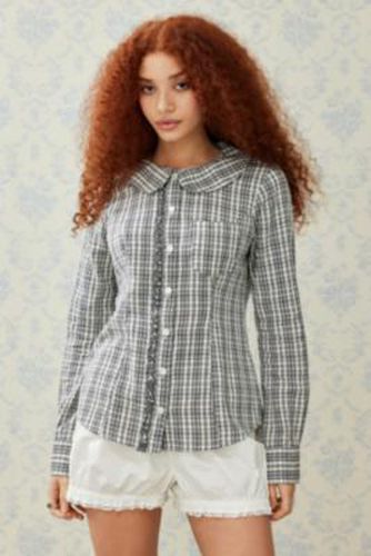 UO Aria Check Collared Shirt - Black/White 2XS at - Urban Outfitters - Modalova