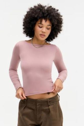 UO Mia Slinky Slash Neck Long Sleeve T-Shirt - XS at - Urban Outfitters - Modalova