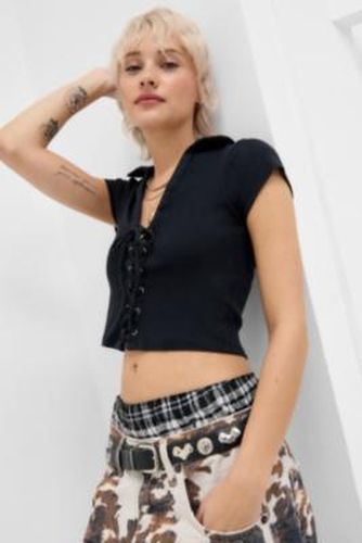 Caz Lace-Up Top - XS at Urban Outfitters - Silence + Noise - Modalova