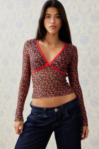 Kimchi Blue Madison Rose Long Sleeve Top - Black XS at - Urban Outfitters - Modalova