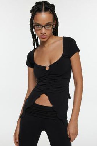 Krystal Ruched Flyaway Mesh Top - XL at Urban Outfitters - Silence + Noise - Modalova