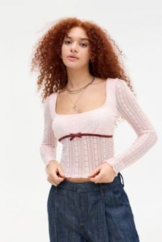 Jewel Lace Top - Pink L at Urban Outfitters - Kimchi Blue - Modalova