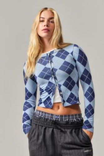 Iets frans. Long Sleeve Argyle Cardigan - XS at Urban Outfitters - iets frans... - Modalova