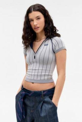 Iets frans. Short Sleeve Pinstripe Polo Shirt - Blue S at Urban Outfitters - iets frans... - Modalova