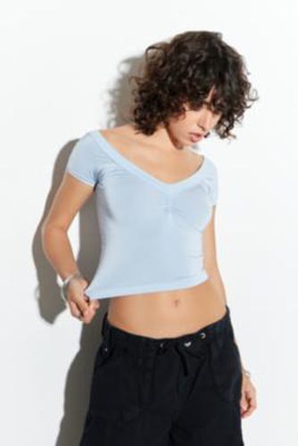 UO Roma Ruched Top - Blue XL at - Urban Outfitters - Modalova