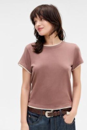 UO Double Layer T-Shirt - Brown XS at - Urban Outfitters - Modalova