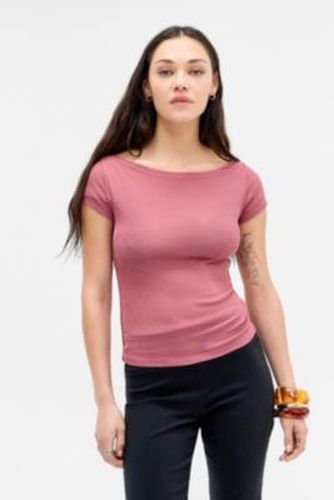 UO Frankie Short Sleeve Slash Top - XS at - Urban Outfitters - Modalova