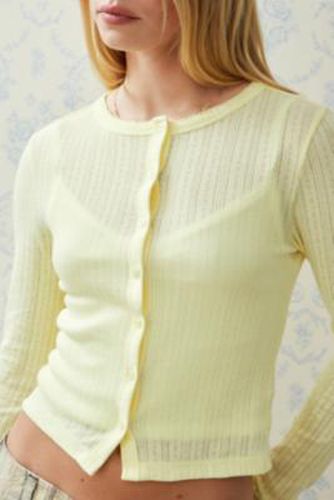 Love Pointelle Cardigan - Yellow XL at Urban Outfitters - Kimchi Blue - Modalova