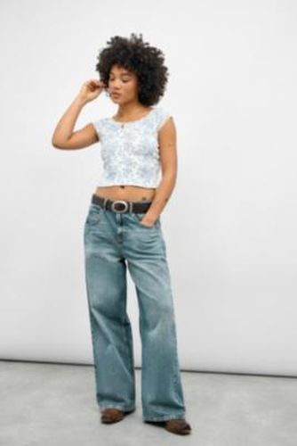 Isla Printed Pointelle Top - XS at Urban Outfitters - Kimchi Blue - Modalova