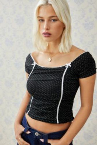 Freckle Mesh Blouse - Black XS at Urban Outfitters - Kimchi Blue - Modalova