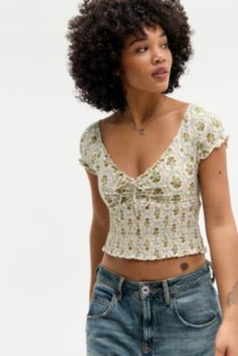 Sydney Print Cap Sleeve Top - XS at Urban Outfitters - Kimchi Blue - Modalova