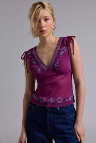 Giselle Embroidered Top - XS at Urban Outfitters - Kimchi Blue - Modalova