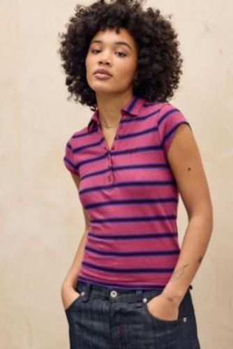 Suni Stripe Short Sleeve Polo Shirt - XS at Urban Outfitters - BDG - Modalova