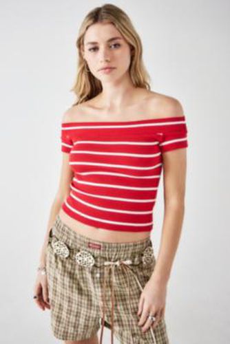 UO Ever Striped Off-The-Shoulder Top - Red XS at - Urban Outfitters - Modalova