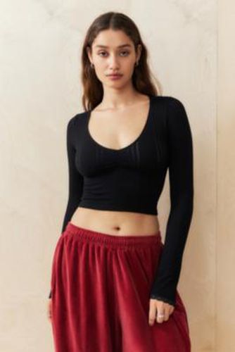 T-Picot Long Sleeve Top - Black M/L at Urban Outfitters - Out From Under - Modalova