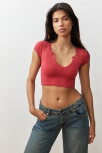 Go For Gold Pointelle Notched Top - Red M/L at Urban Outfitters - Out From Under - Modalova