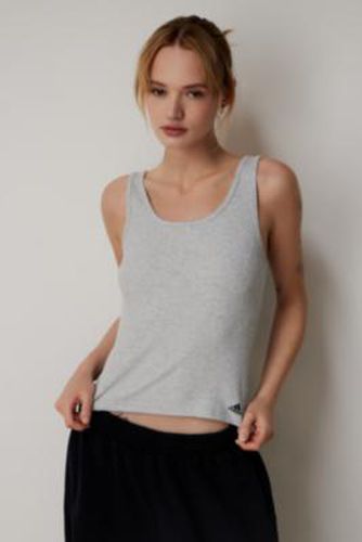 Rib Tank Top - Grey S at Urban Outfitters - adidas - Modalova