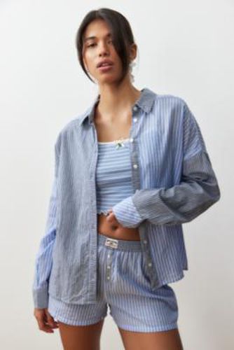 Contrast Stripe Shirt - Blue S at Urban Outfitters - BDG - Modalova