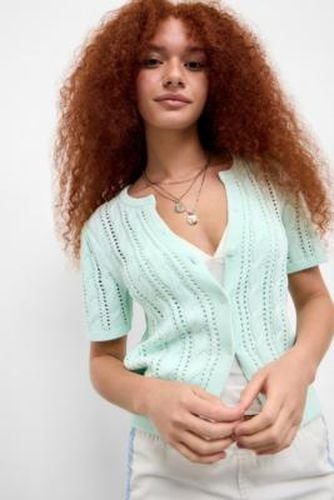 UO Vivian Short Sleeve Cable Knit Cardigan - XS at - Urban Outfitters - Modalova