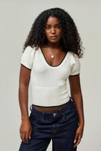 Paris Puff Sleeve Short Sleeve Jumper - Ivory XS at Urban Outfitters - Kimchi Blue - Modalova