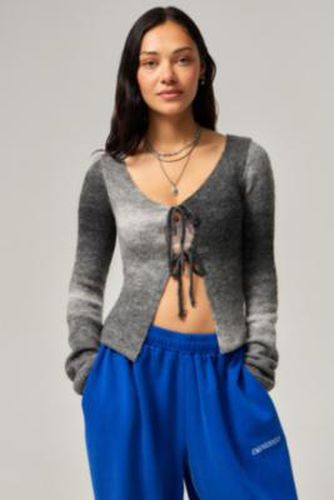 UO Sanded Space-Dye Tie-Front Top - Black XS at - Urban Outfitters - Modalova