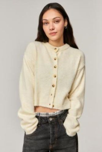 UO Casey Crew Cardigan - Lemon XS at - Urban Outfitters - Modalova