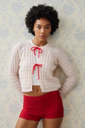 Tie-Up Knit Cardigan - Pink XS at Urban Outfitters - Kimchi Blue - Modalova