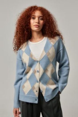 Iets frans. Argyle Boyfriend Cardigan - Blue XS at Urban Outfitters - iets frans... - Modalova