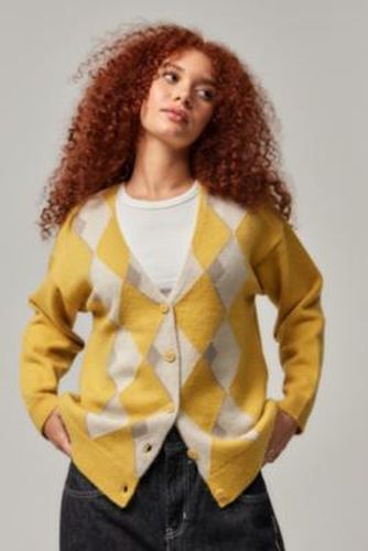 Iets frans. Argyle Boyfriend Cardigan - Yellow XS at Urban Outfitters - iets frans... - Modalova