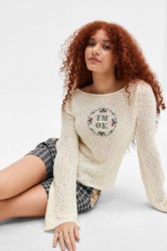 UO I'm Ok Slub Long Sleeve Top - XS at - Urban Outfitters - Modalova