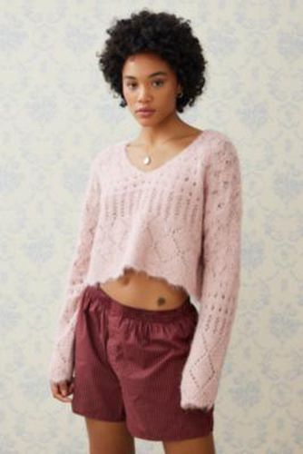 Open Stitch Jumper - Pink XS at Urban Outfitters - Kimchi Blue - Modalova