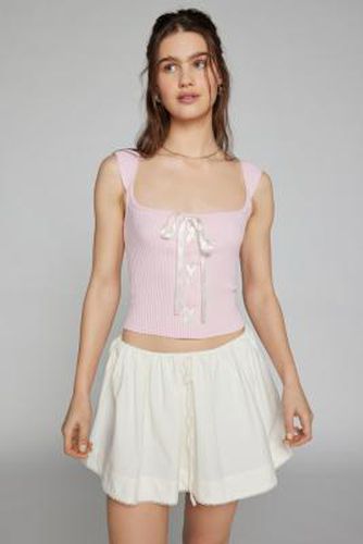 Gabri Lace-Up Top - Pink XL at Urban Outfitters - Kimchi Blue - Modalova